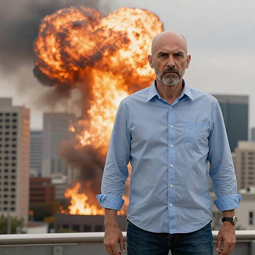 Bold Determination Amidst Urban Chaos