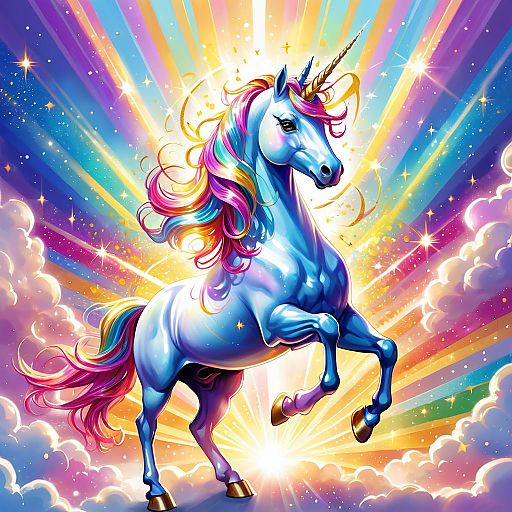 Resplendent Unicorn in Radiant Glow Resplendent Unicorn in Radiant Glow