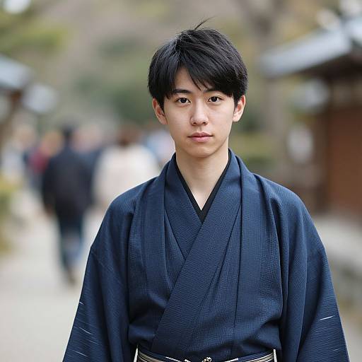 Realistic Asian Man in Kimono