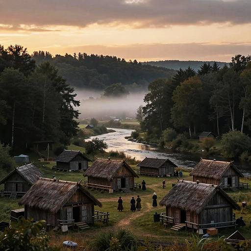 Ancient Germania Tribal Landscape Sunrise