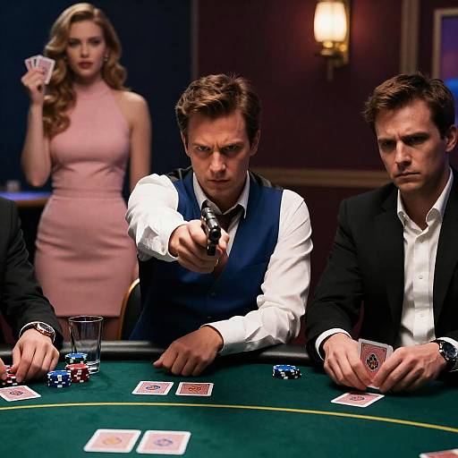 Intense Poker Showdown with Tension