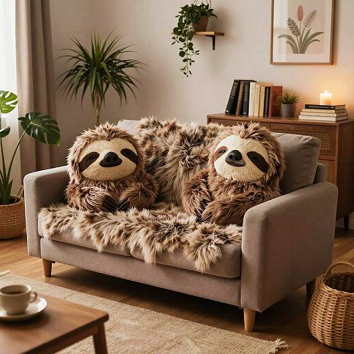 Cozy Sloth Sofa in Bohemian Room