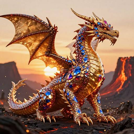 Jeweled Dragon in Volcanic Glade