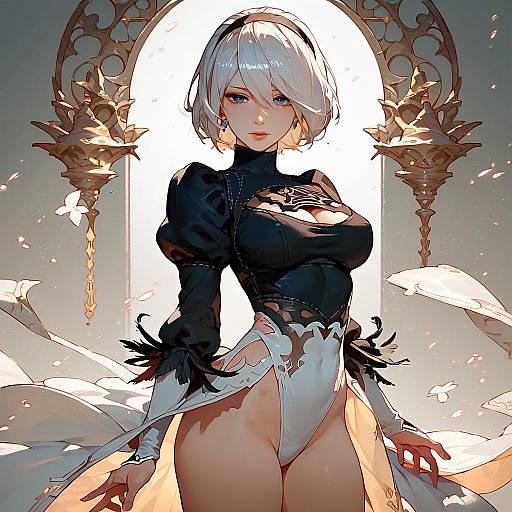 Anime Girl in Cowboy Shot Perspective