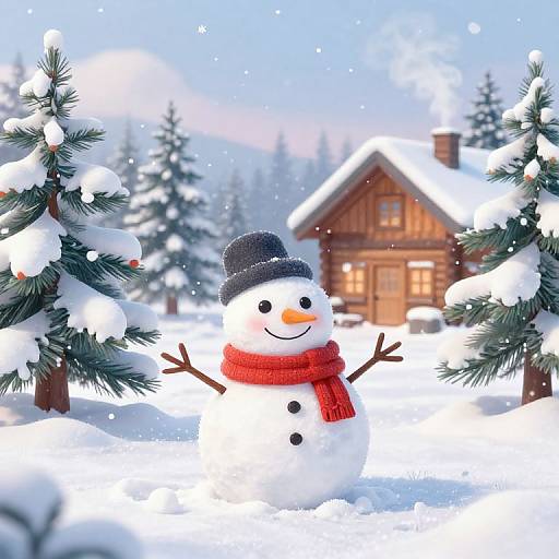 Classic Snowman in Winter Wonderland