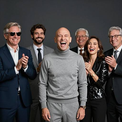 Joyful Group Captured in Laughter