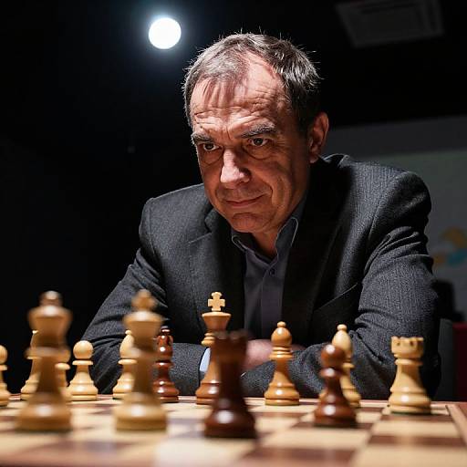 Chess Grandmaster Intense Focus Portrait