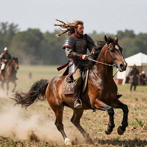 Dynamic Cossack Warrior Charging
