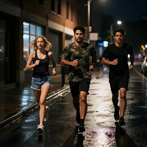 Nighttime Urban Run in the Rain