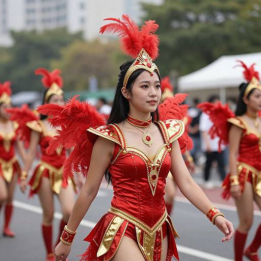 Red Costume Athletics Carnival Outfit