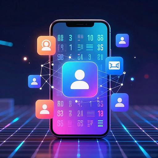 Futuristic Smartphone Data Visualization