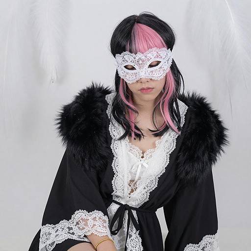 Mystical Portrait with Lace and Fur