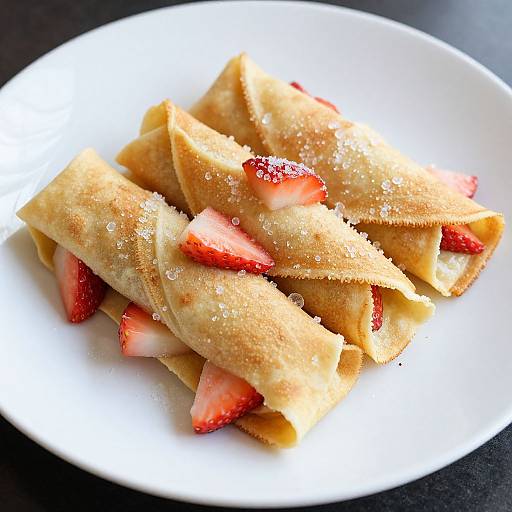 Elegant Golden Strawberry Crepes
