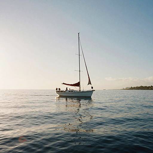 Vintage Sailboat in Caribbean Bay