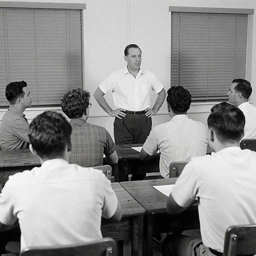 Dynamic 1950s Classroom Interaction Scene