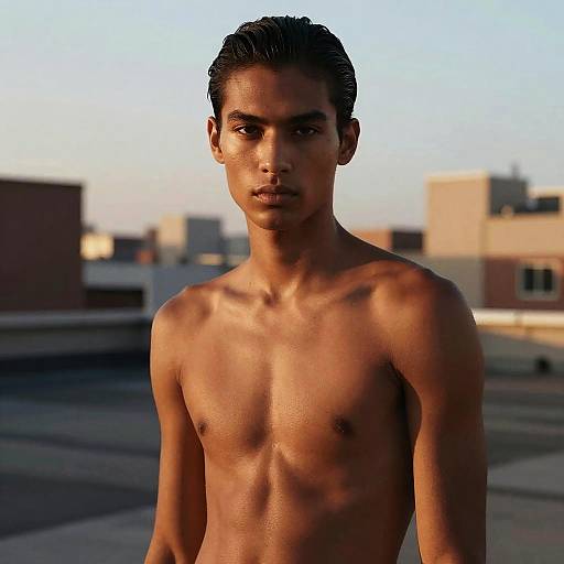 Tanned Model Urban Sunset Editorial