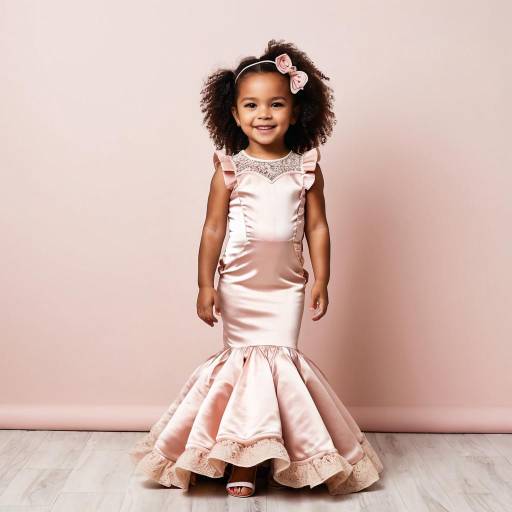 Smiling toddler girl in pink formal dress