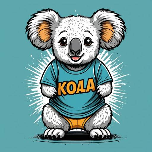 Cute Koala Cartoon in T-Shirt