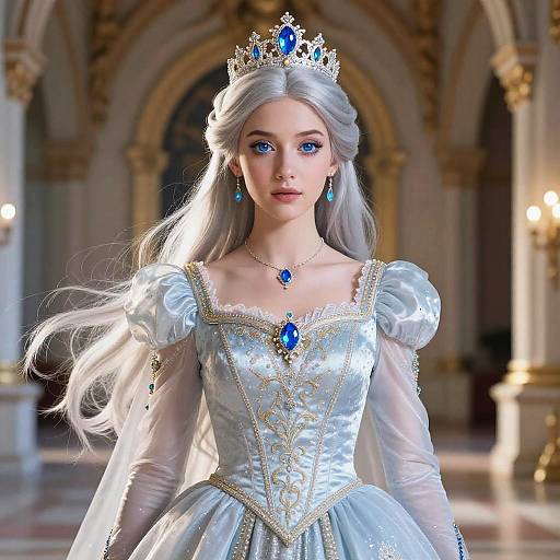 Regal Princess with Sapphire Eyes