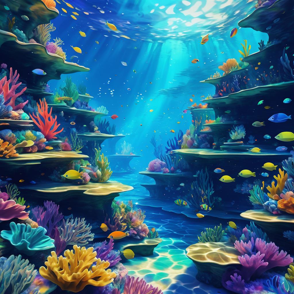 Mystical Underwater World in 3D Relief