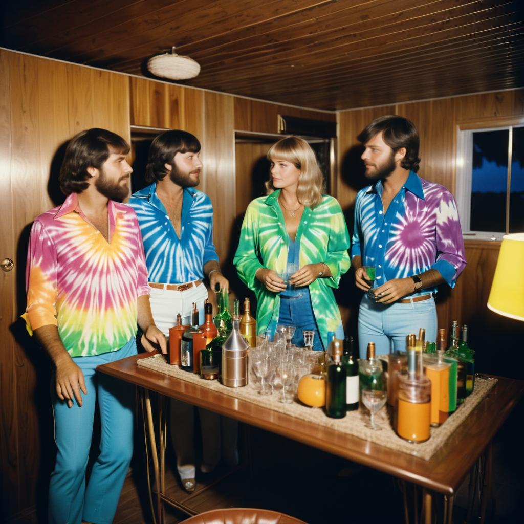 1970s Cabin Party with Tie-Dye Vibes