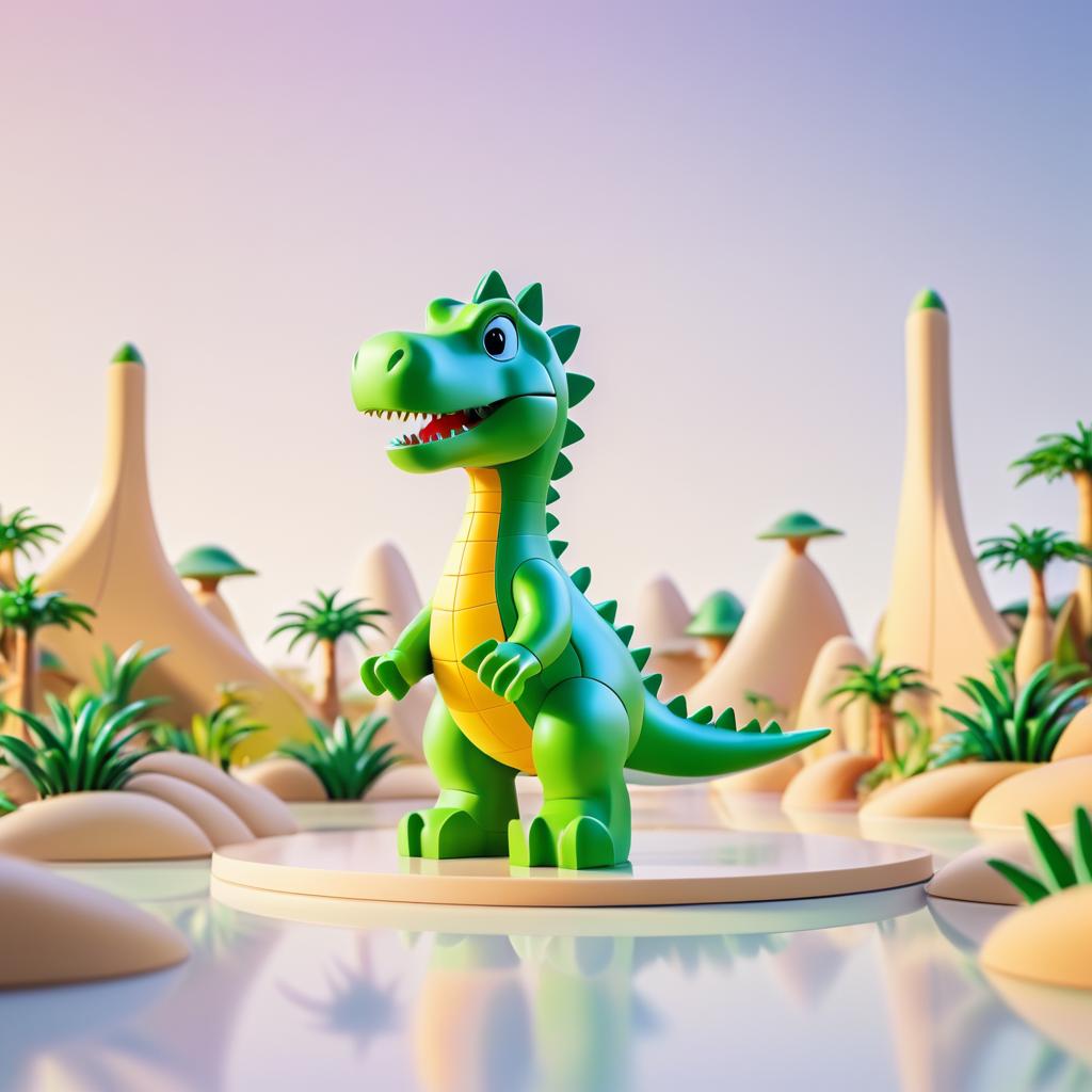 Dinosaur-Themed Minifigure Landscape Art