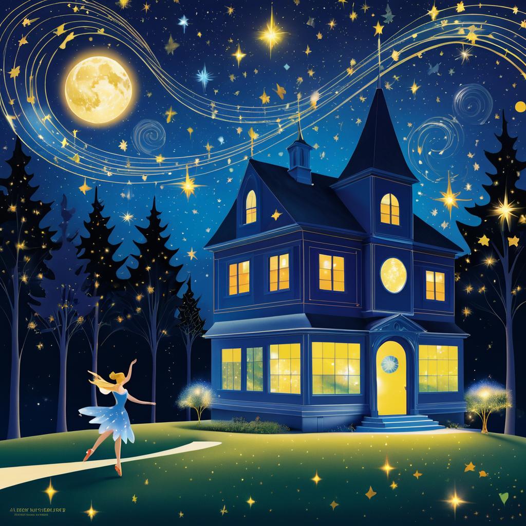 Whimsical Fairy in Starry Night Art