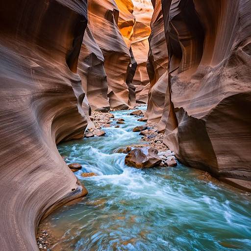 Serene River Through Canyon Walls
