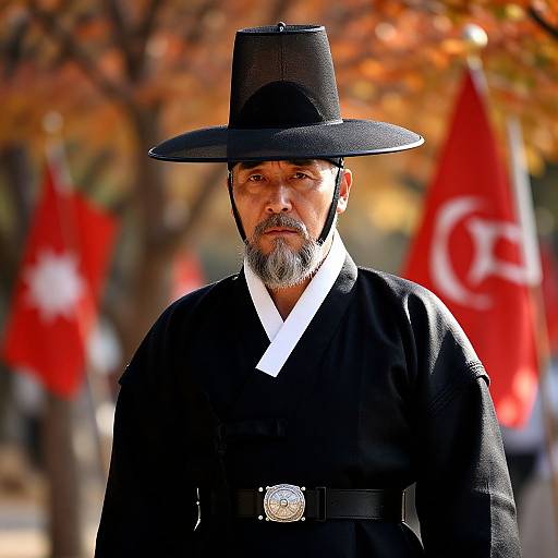 Korean Traditional Military Uniform Portrait