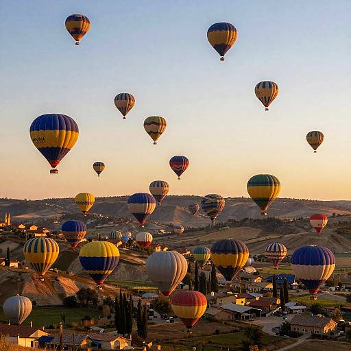 Colorful Hot Air Balloons at Sunrise
