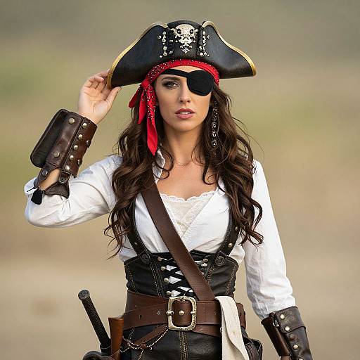 Woman Pirate with Red Bandanna