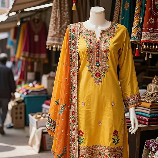 Vibrant Punjabi Suit in Market