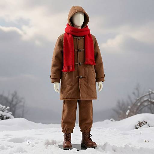 Winter Mannequin in Brown Outfit