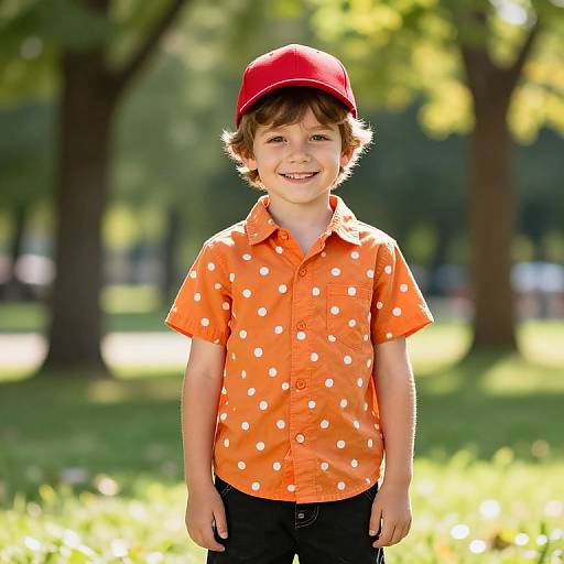 Cheerful Boy in Sunny Park