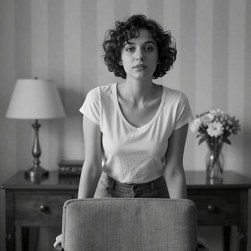 Striking Black-and-White Portrait of a Woman