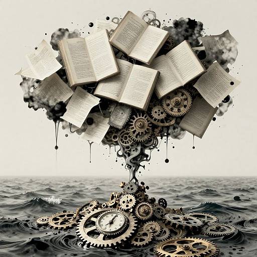 Molten Clockwork Ocean with Diary Sky