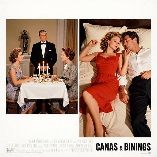 Split Poster: 1950s Dinner and Bedroom