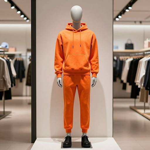 Modern Mannequin in Vibrant Orange Outfit