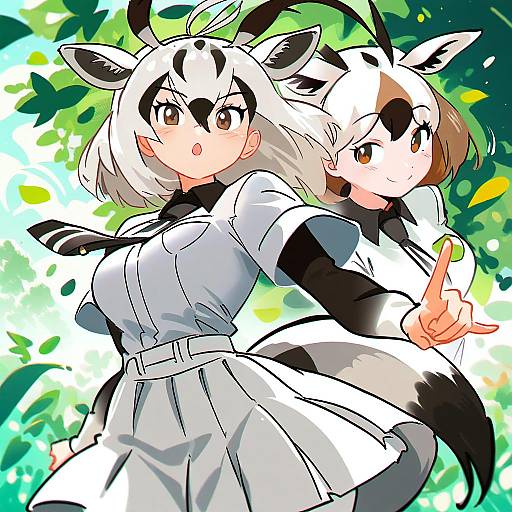 Illustration of Arabian oryx (kemono friends), kemono friends in the style of Snegovski