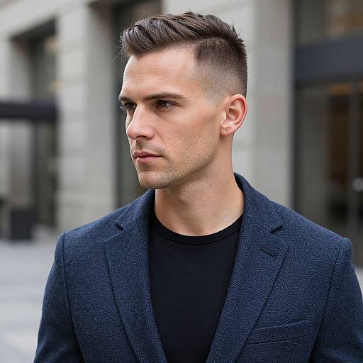 Stylish European Man with Disconnected Undercut