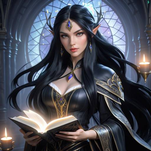 Enchanting Elf Girl in Dark Fantasy Realm