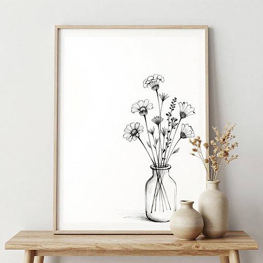 Minimalist Pastel Dried Flower Arrangement