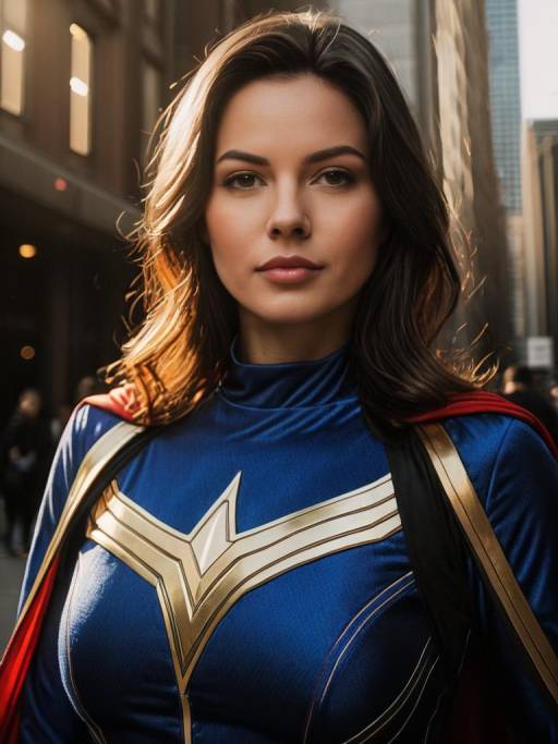 Woman in She-Costume Superhero Cosplay