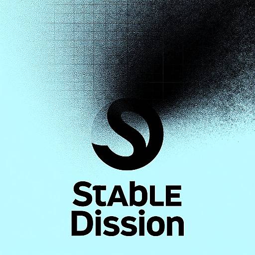 Digital art of a black, gradient-textured 