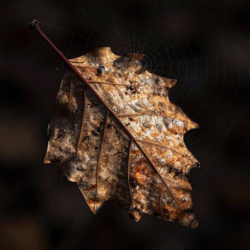 Wilted Leaf in Spider Web Drama