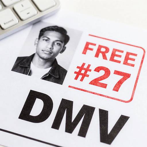 Detailed Document Photograph with DMV Stamp