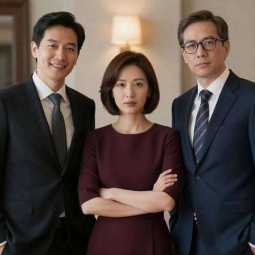 Indoor Group Portrait with Diverse Expressions