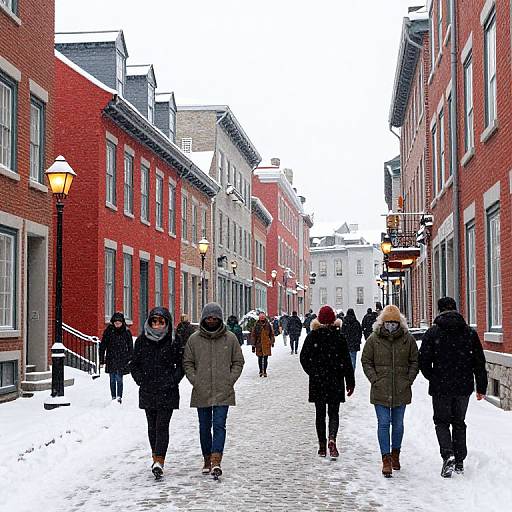 Winter Scene in Quebec Old Town