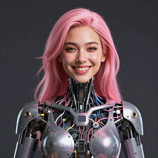 Portrait of Neon Bio-Mech Assassin