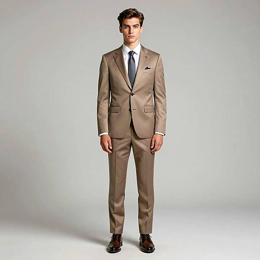 Young Man in Light Brown Formal Suit